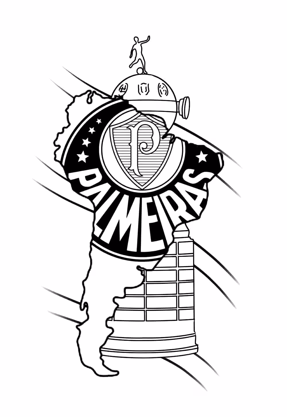 Palmeiras para colorir — desenho para imprimir