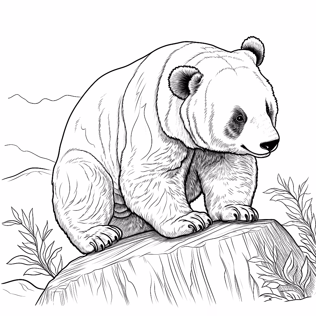 Panda para colorir — desenho para imprimir