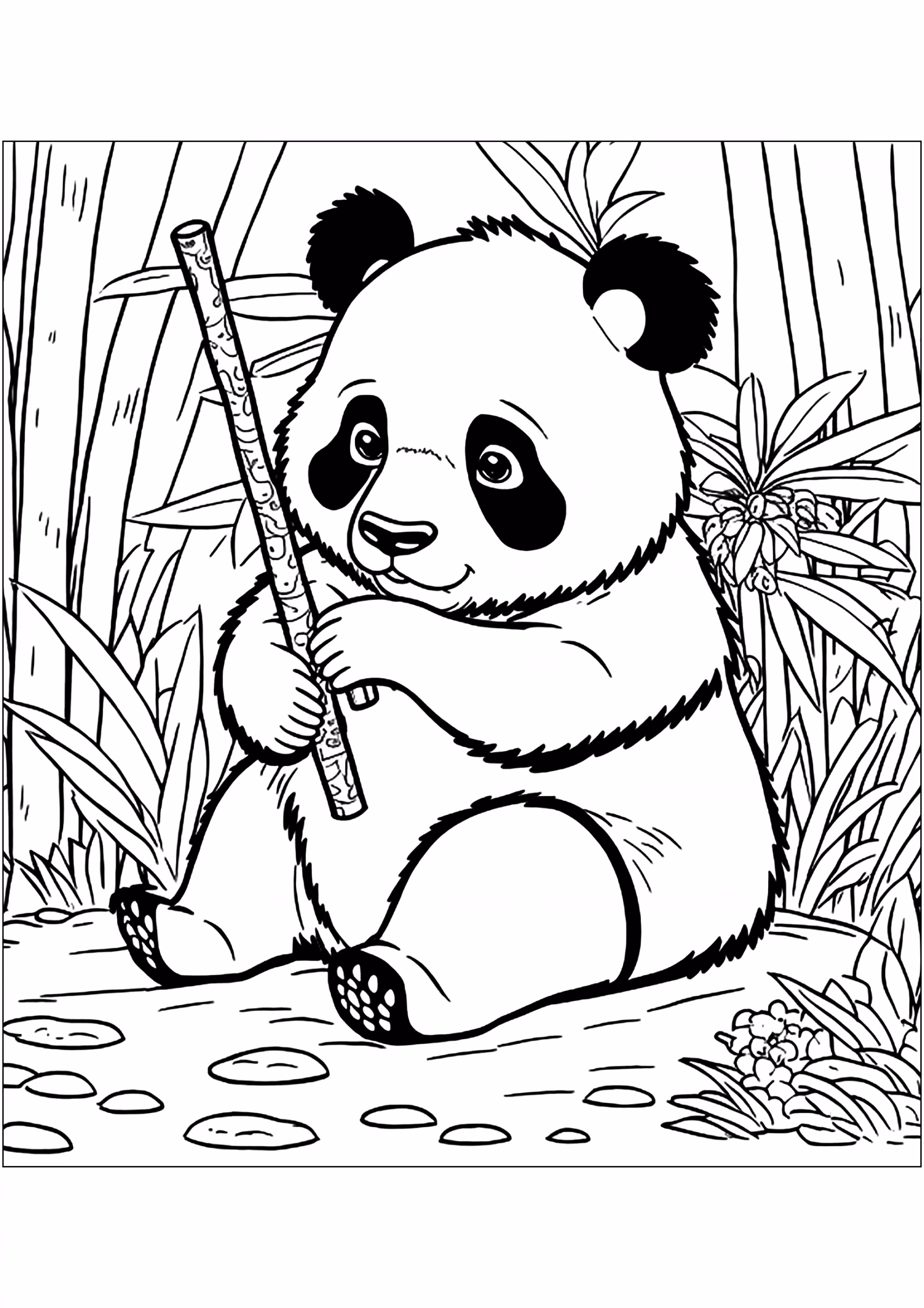 Panda para colorir — desenho para imprimir