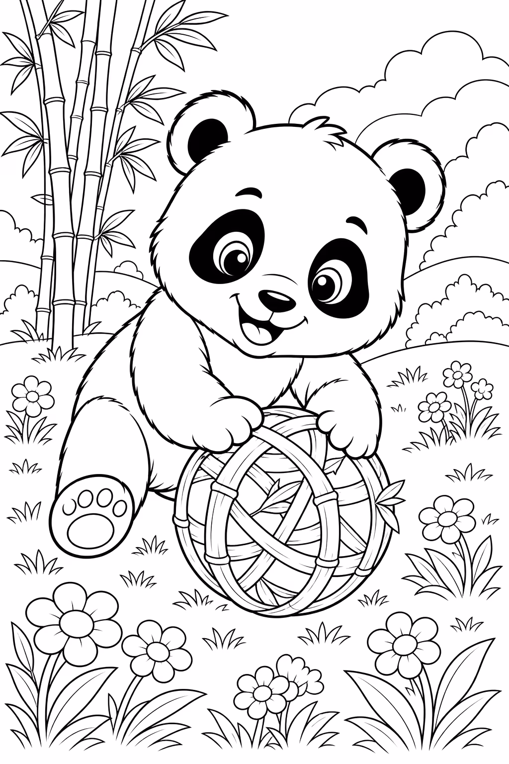 Panda para colorir — desenho para imprimir