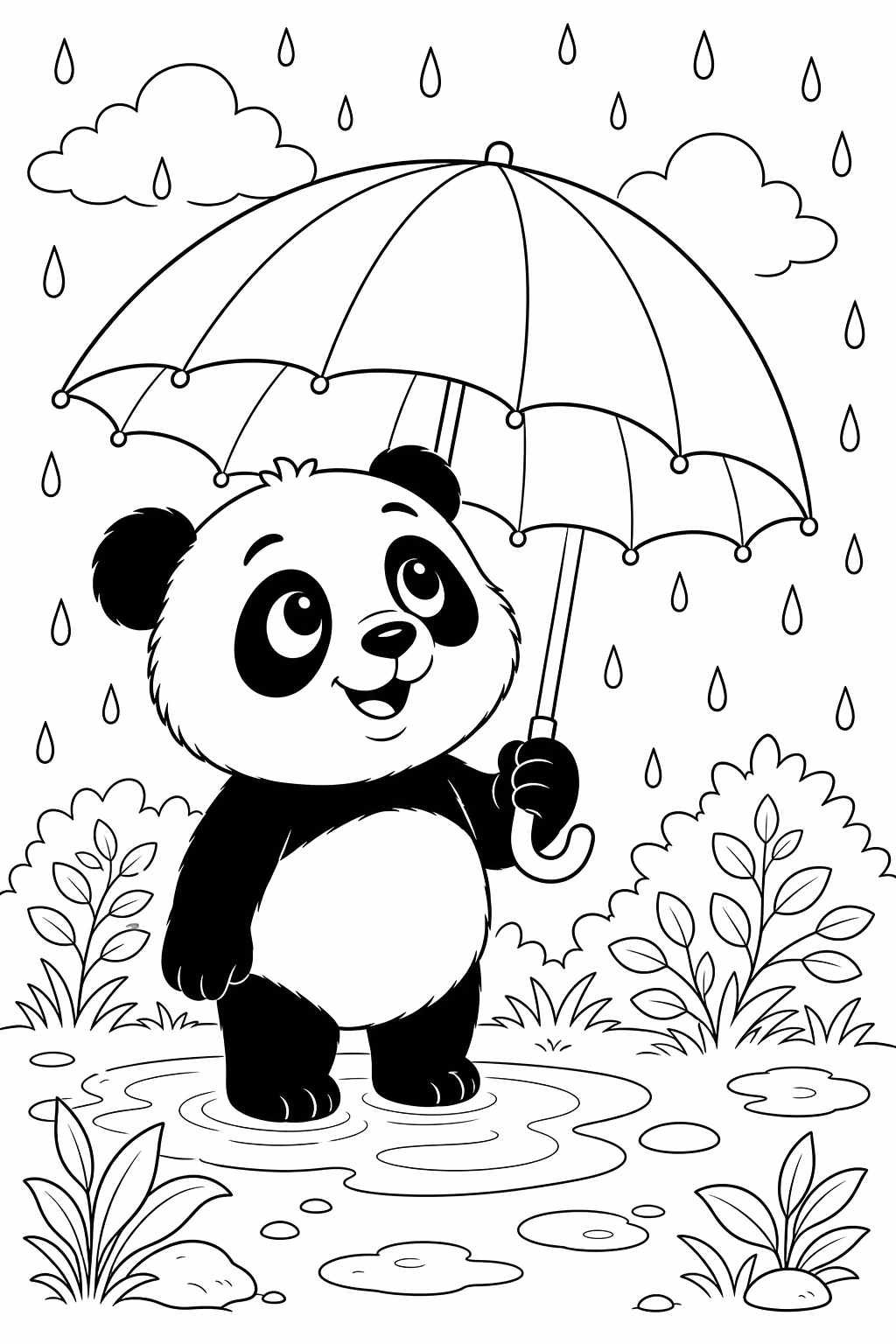 Panda para colorir — desenho para imprimir