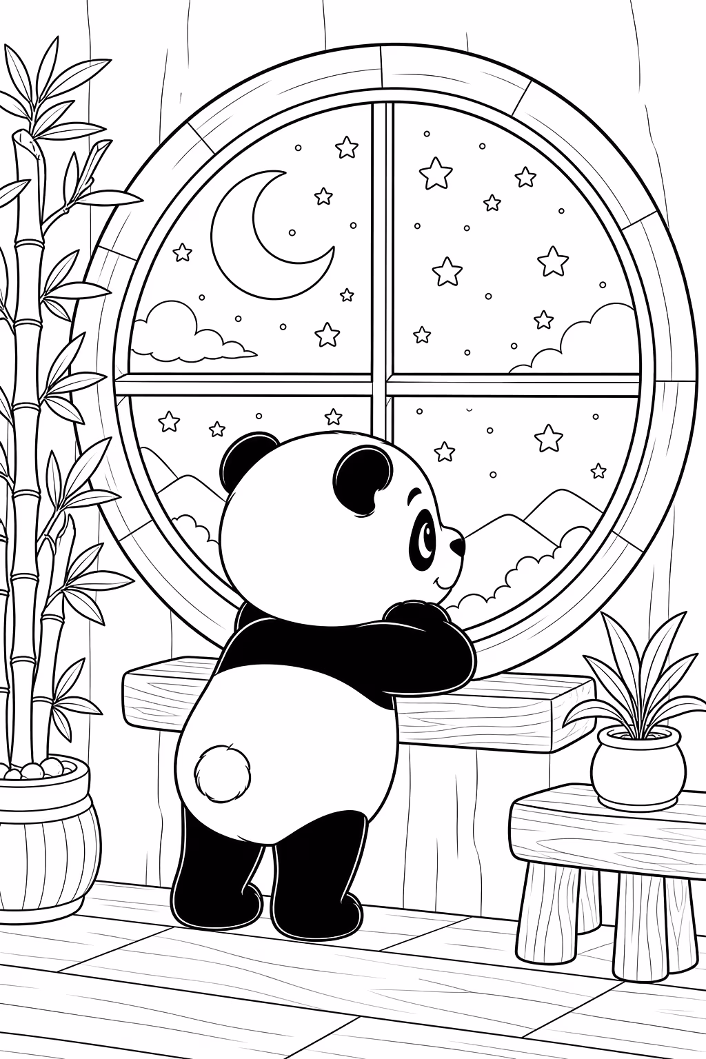 Panda para colorir — desenho para imprimir