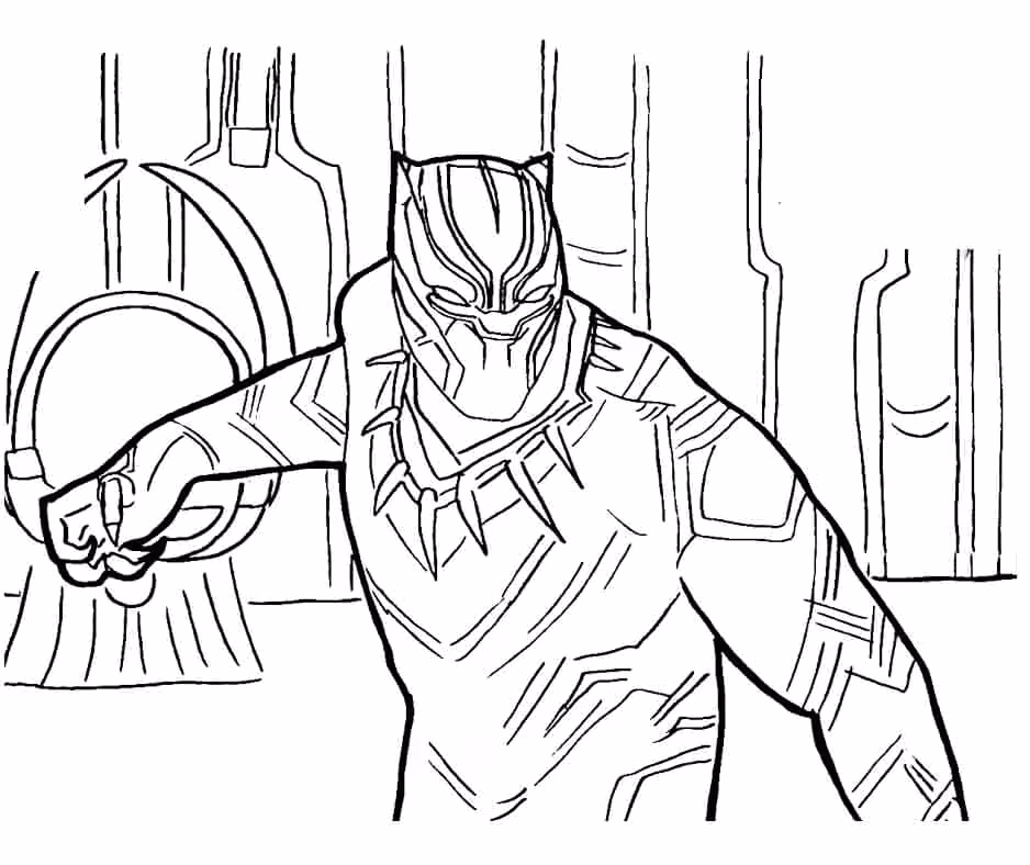 Pantera negra para colorir — desenho para imprimir