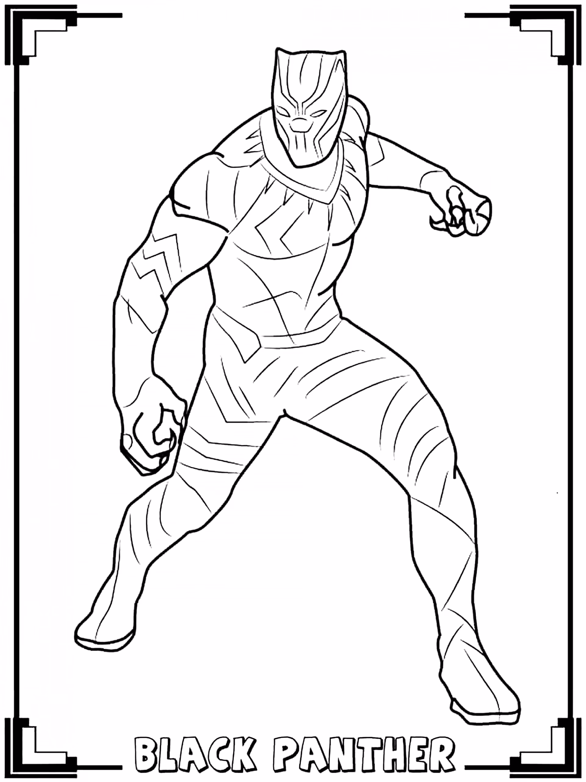 Pantera negra para colorir — desenho para imprimir