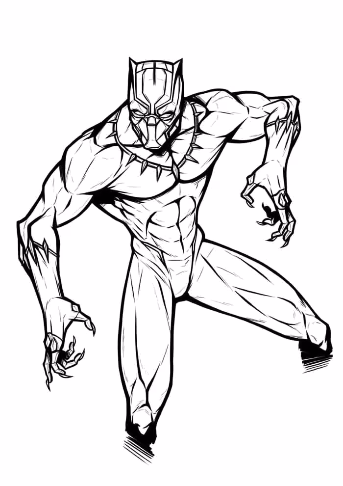 Pantera negra para colorir — desenho para imprimir