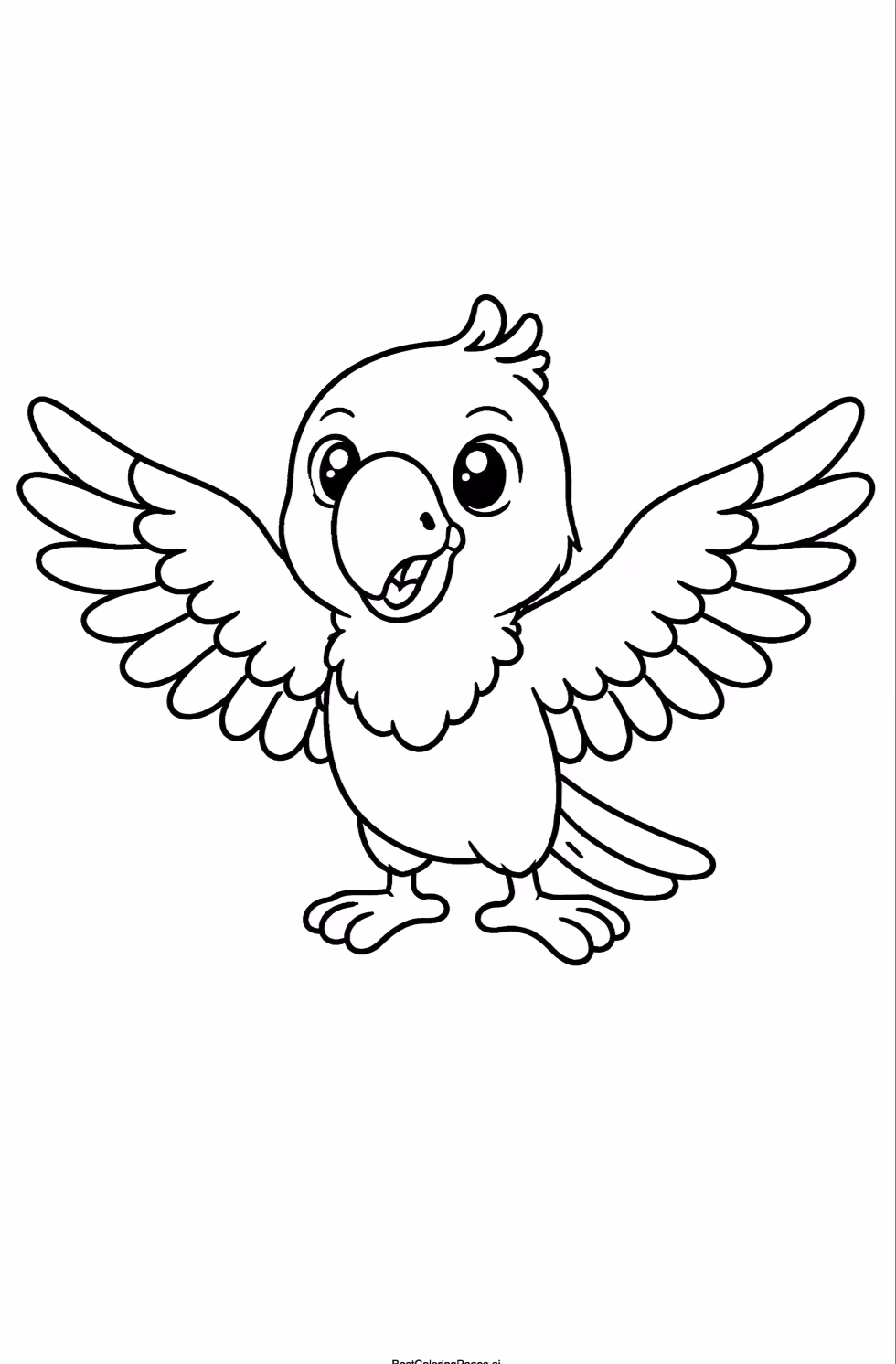 Papagaio para colorir — desenho para imprimir
