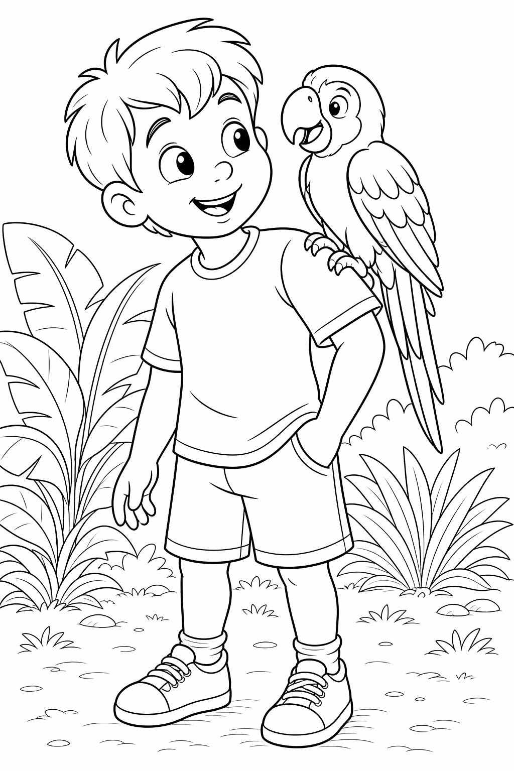 Papagaio para colorir — desenho para imprimir