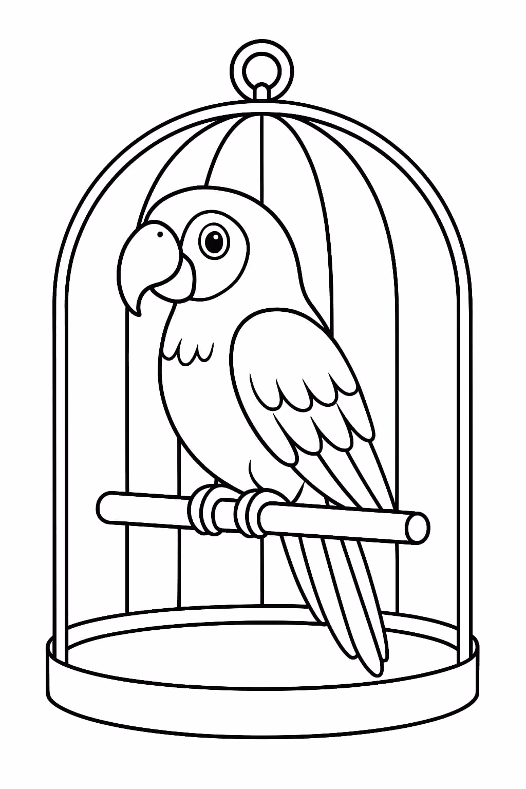Papagaio para colorir — desenho para imprimir