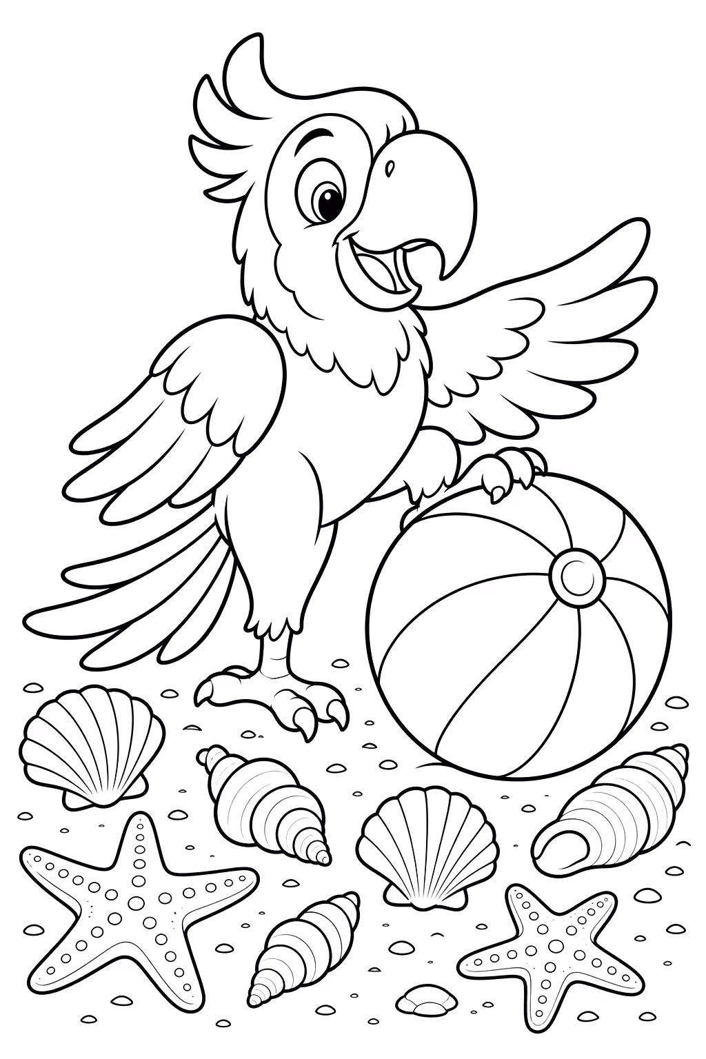 Papagaio para colorir — desenho para imprimir