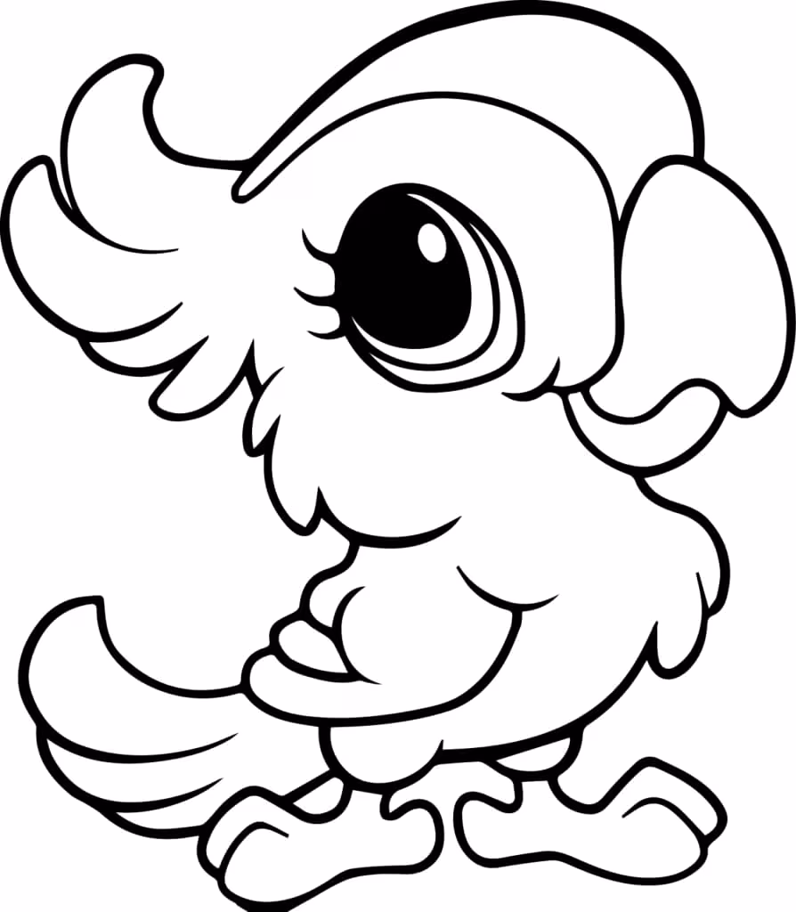 Papagaio para colorir — desenho para imprimir