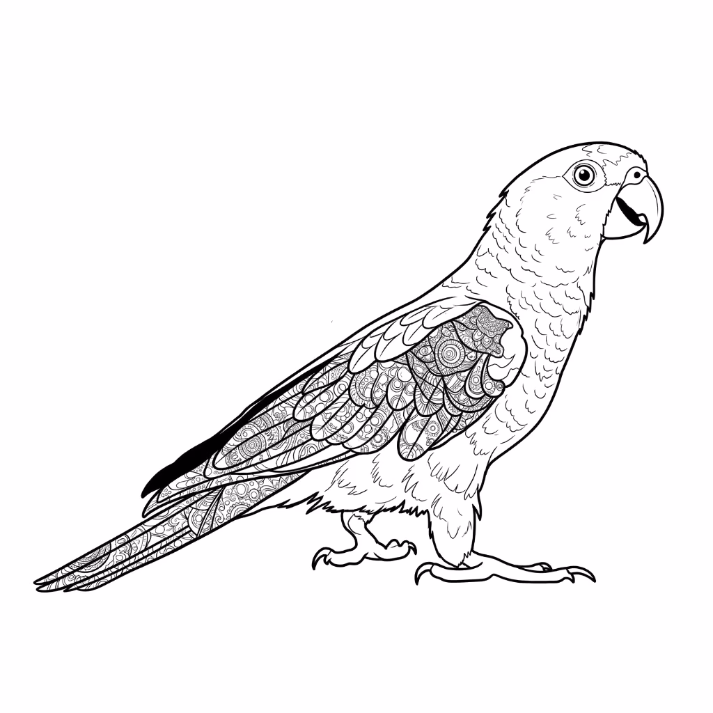 Papagaio para colorir — desenho para imprimir