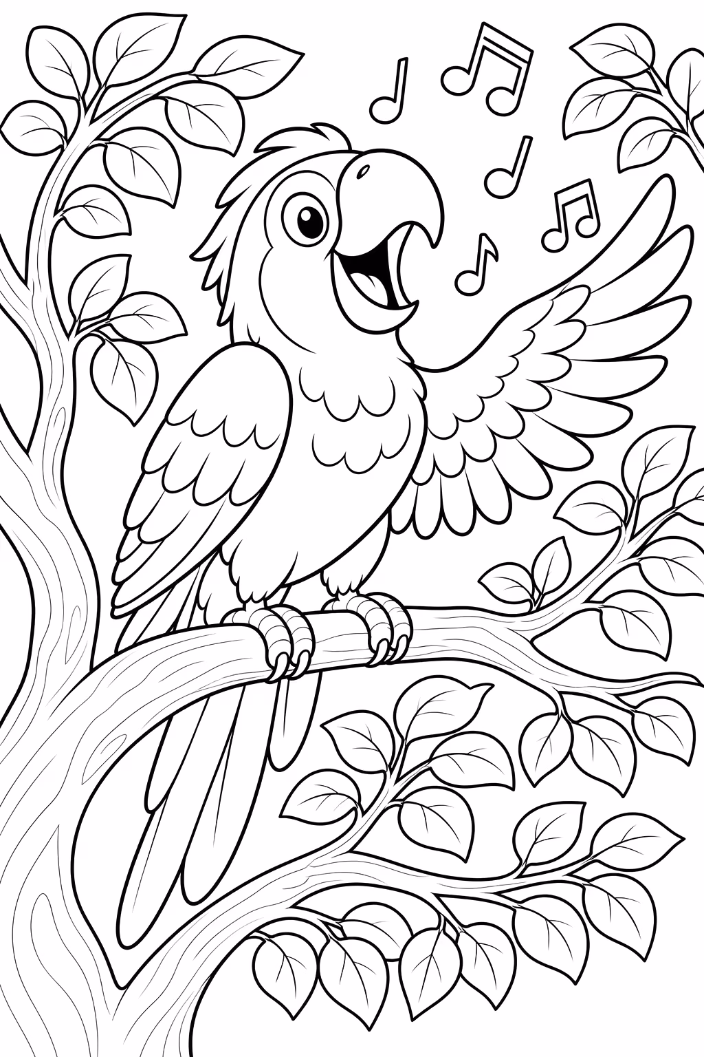 Papagaio para colorir — desenho para imprimir