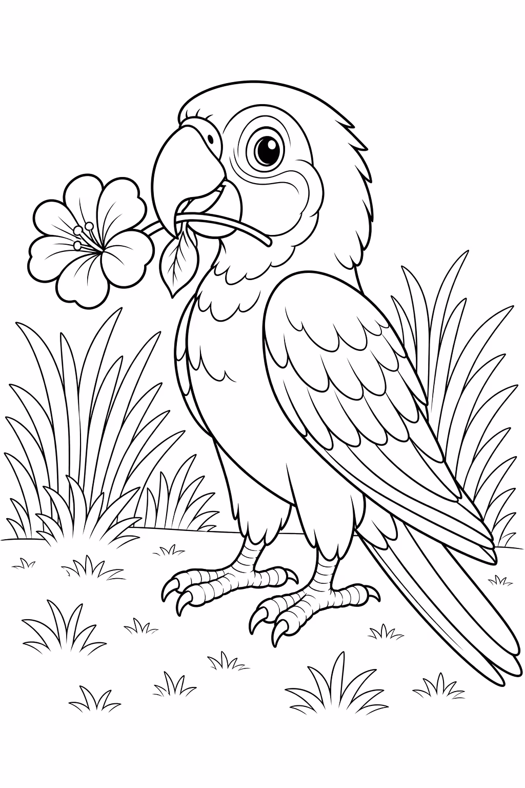 Papagaio para colorir — desenho para imprimir