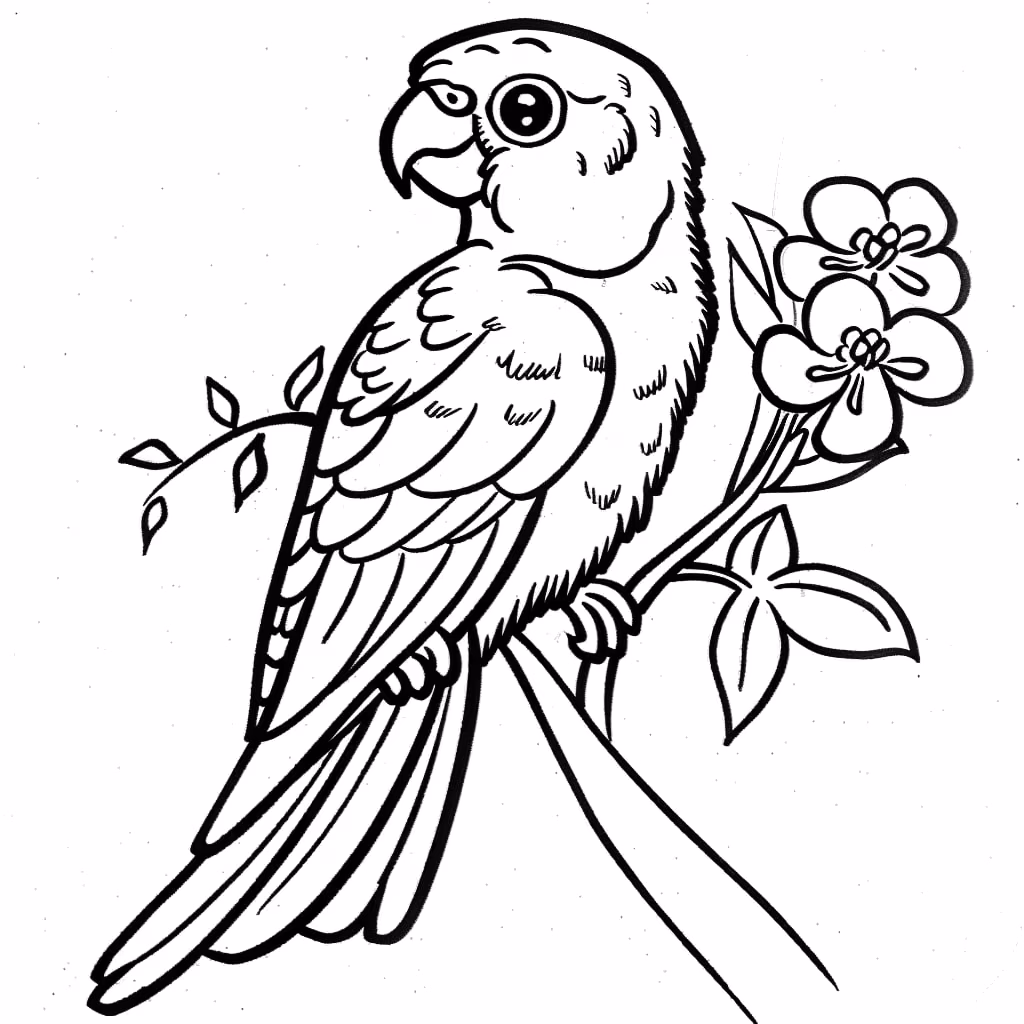 Papagaio para colorir — desenho para imprimir