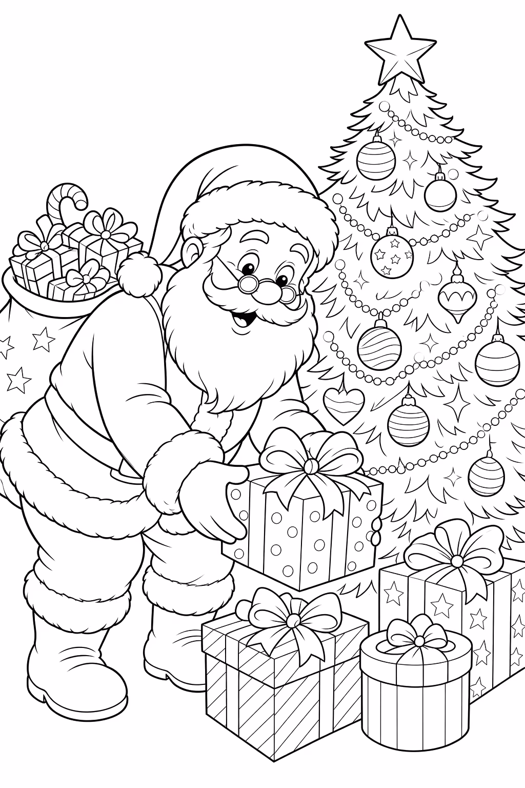 Papai noel para colorir — desenho para imprimir