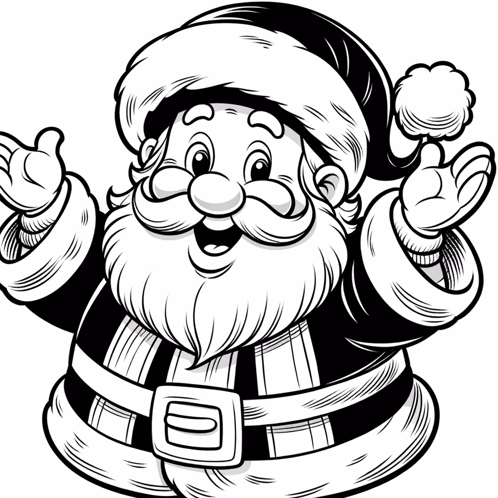Papai noel para colorir — desenho para imprimir