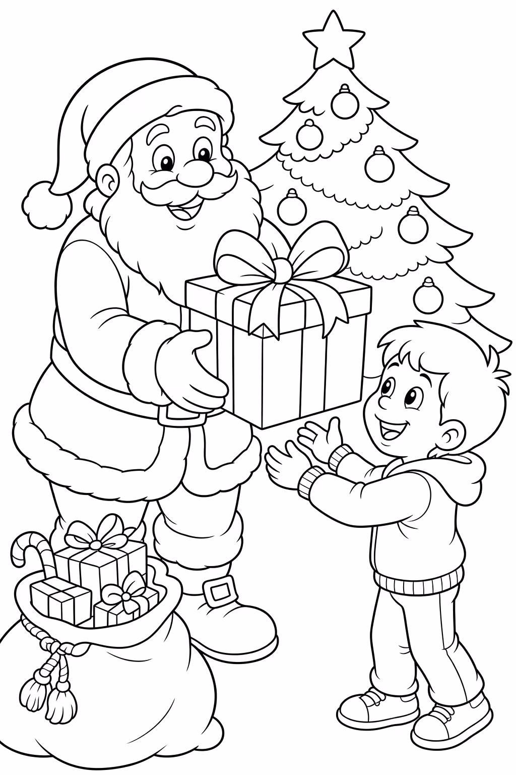 Papai noel para colorir — desenho para imprimir