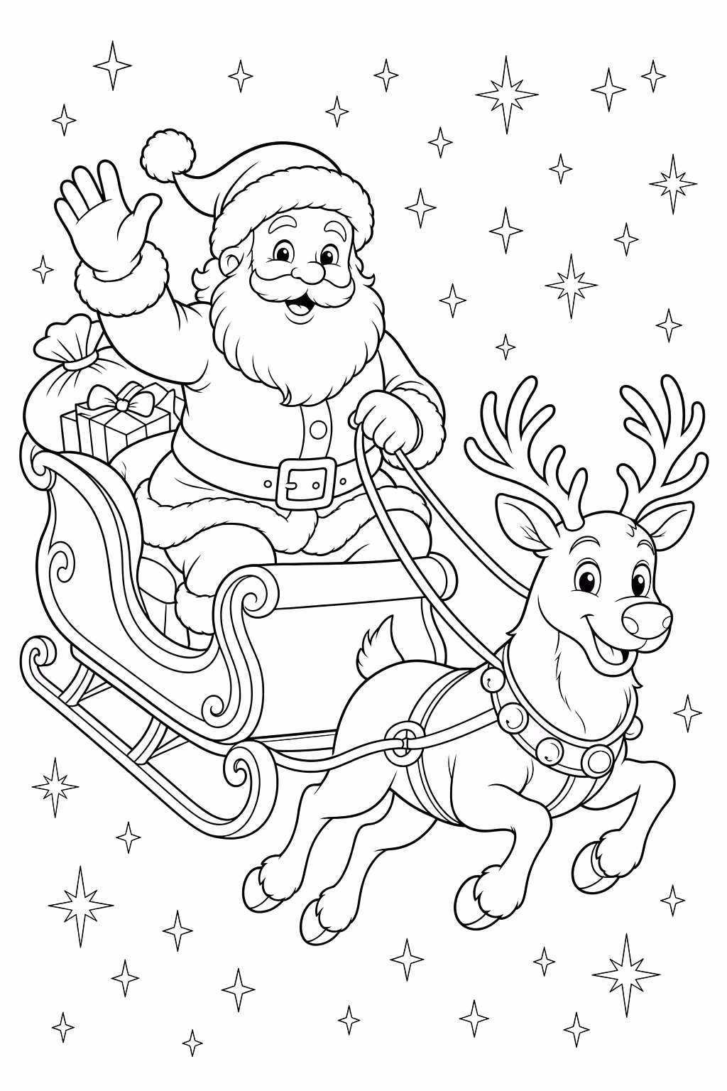Papai noel para colorir — desenho para imprimir