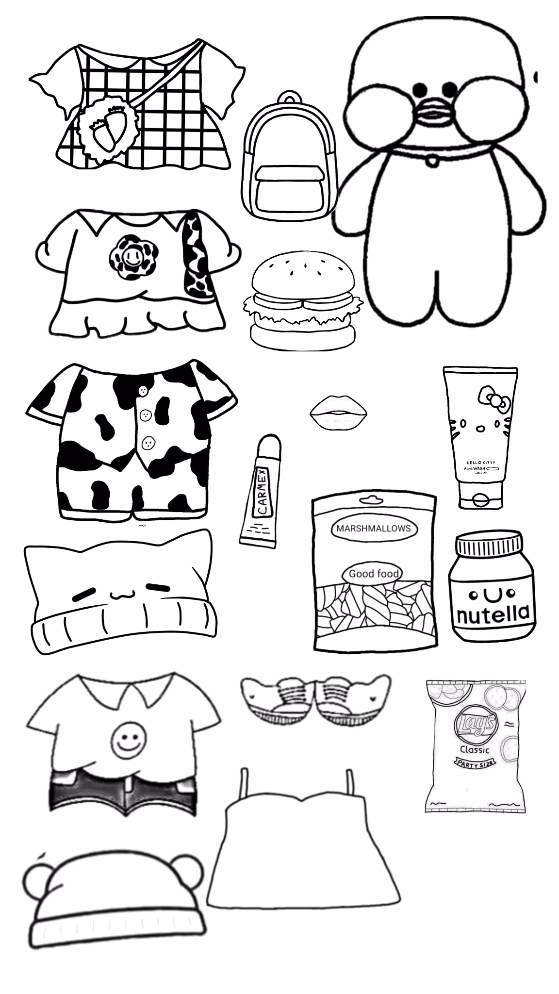 Paper doll para colorir — desenho para imprimir