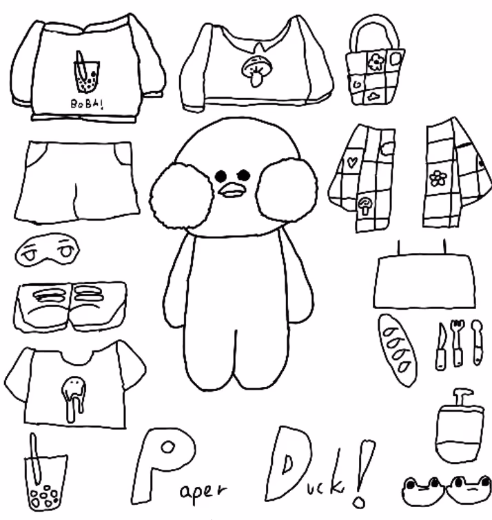 Paper duck para colorir — desenho para imprimir