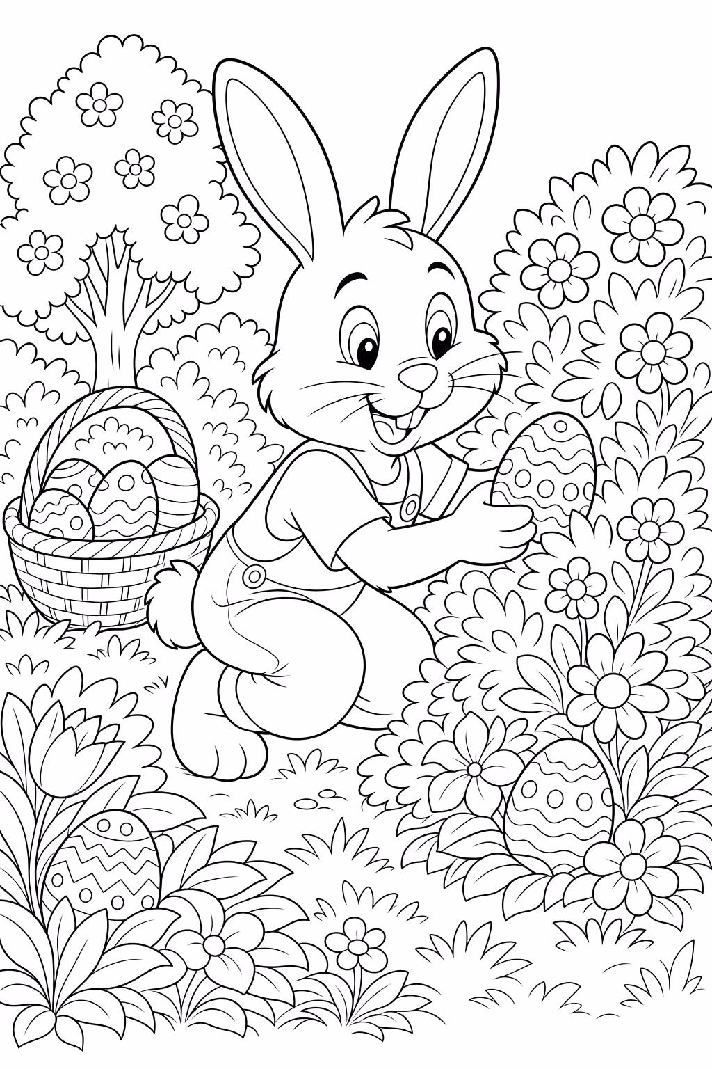 Pascoa para colorir — desenho para imprimir