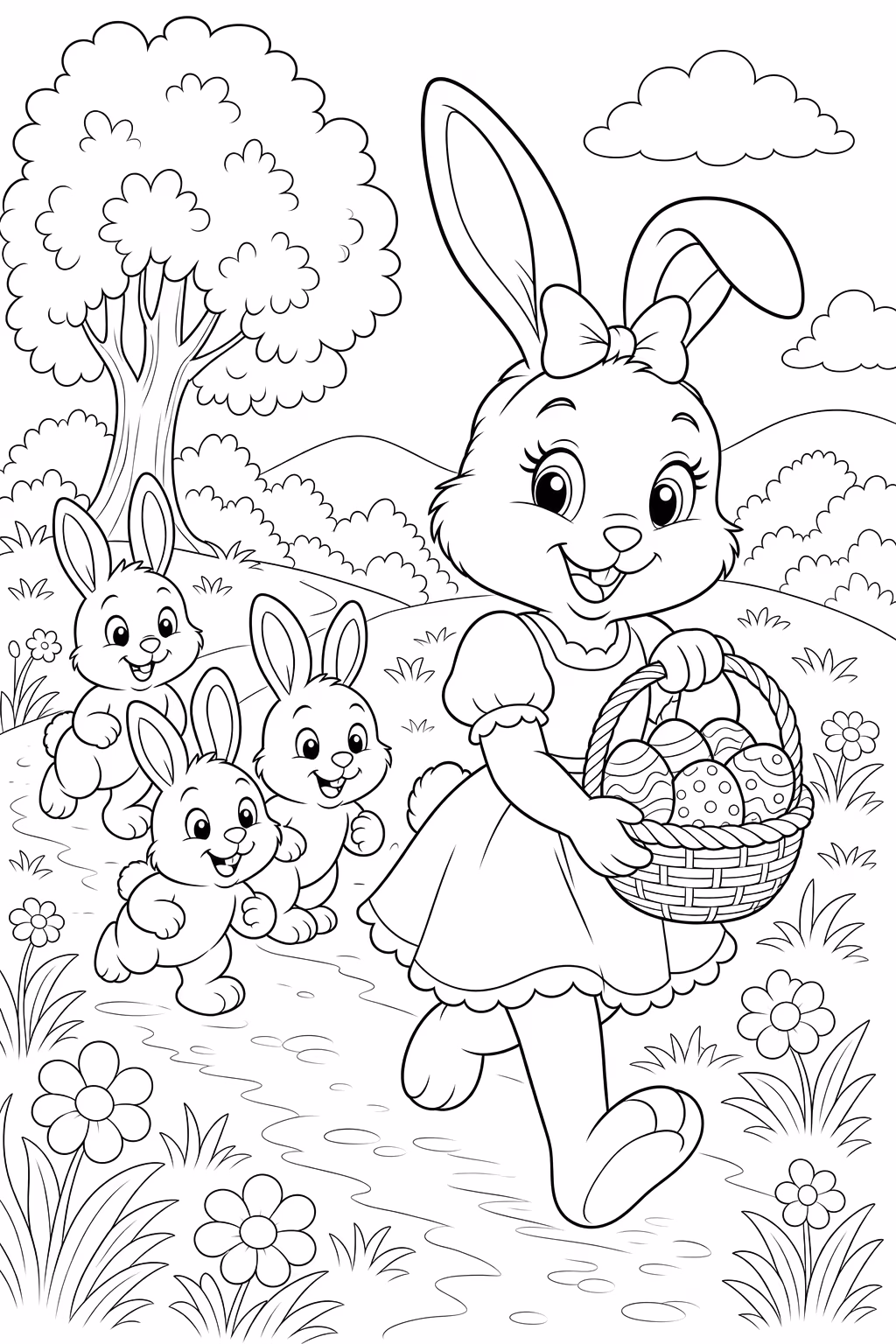 Pascoa para colorir — desenho para imprimir