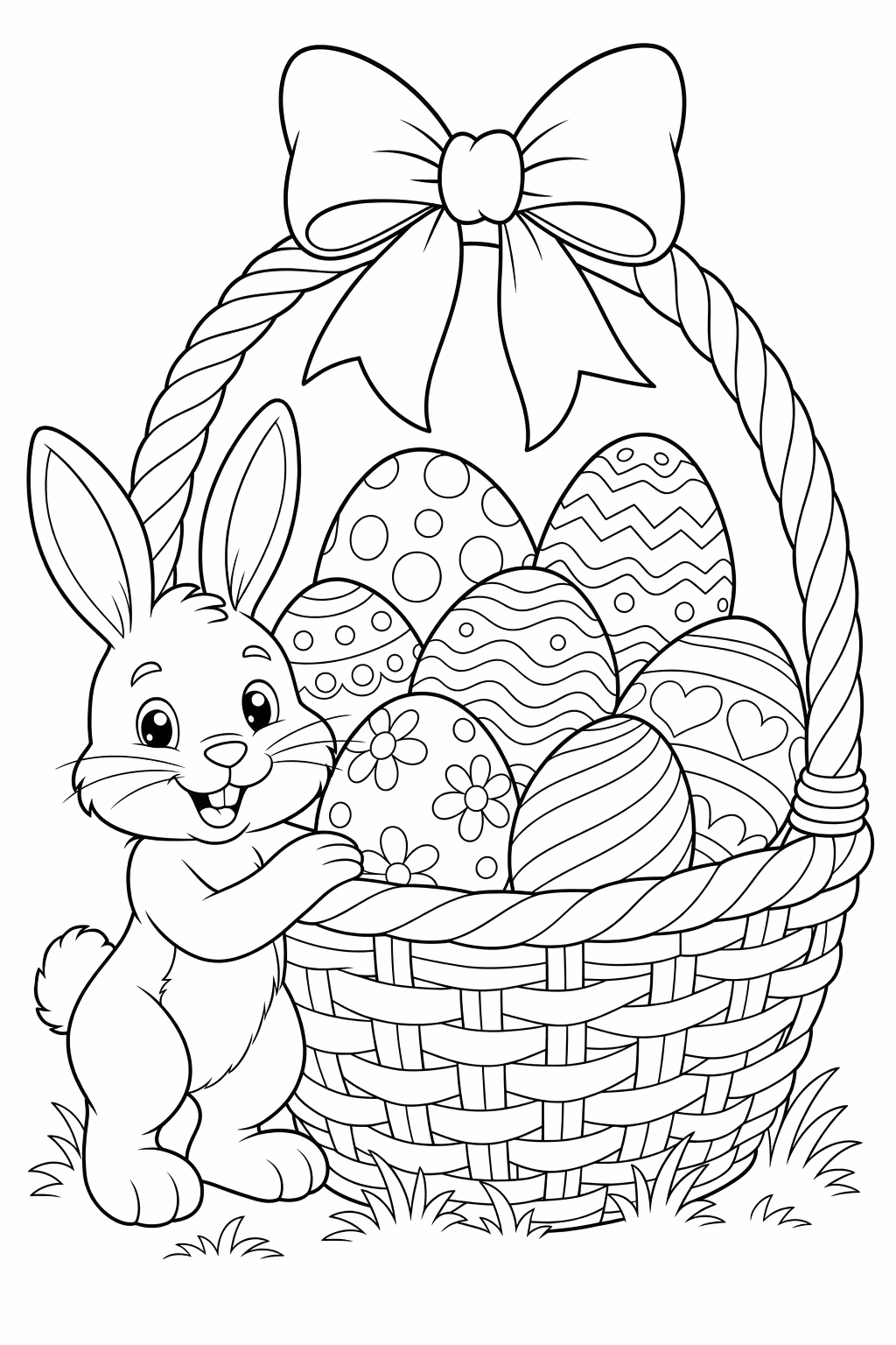 Pascoa para colorir — desenho para imprimir