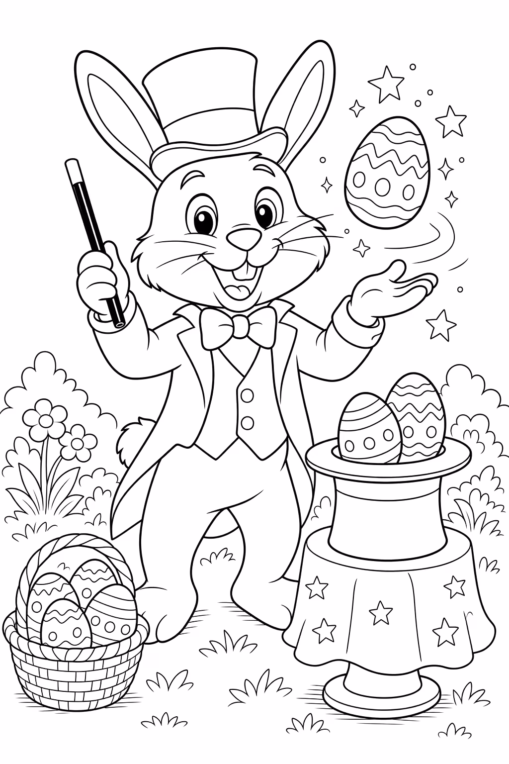 Pascoa para colorir — desenho para imprimir