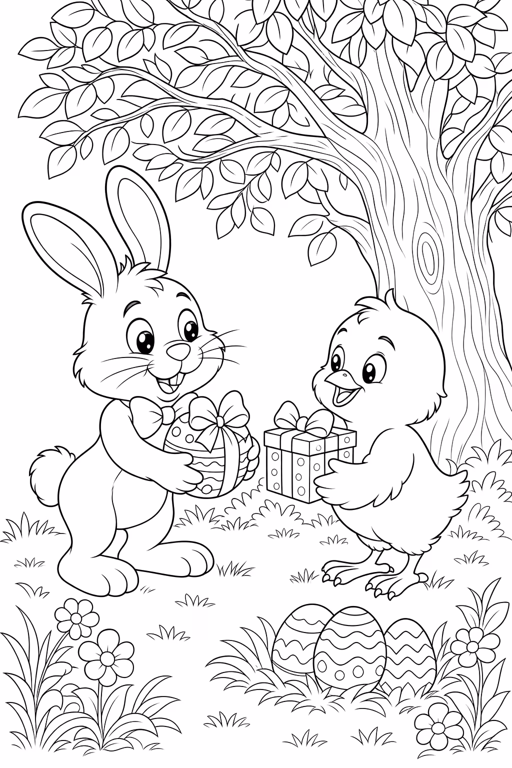 Pascoa para colorir — desenho para imprimir