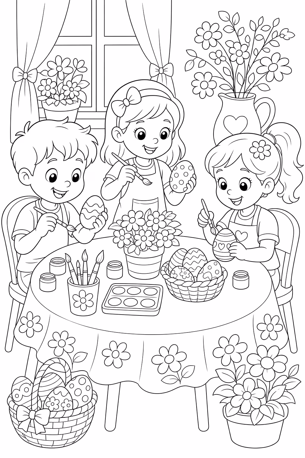 Pascoa para colorir — desenho para imprimir