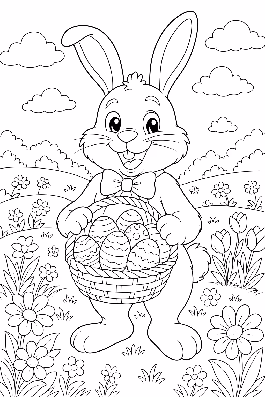 Pascoa para colorir — desenho para imprimir