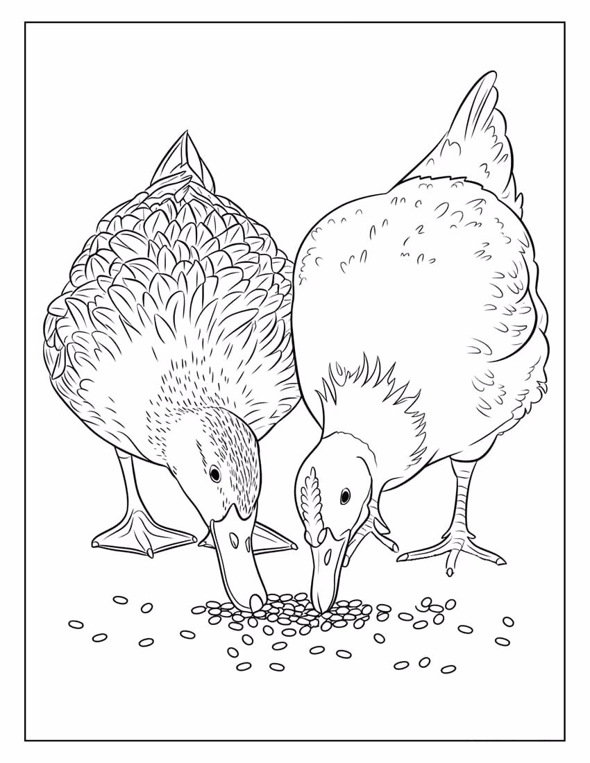 Patinhos para colorir — desenho para imprimir