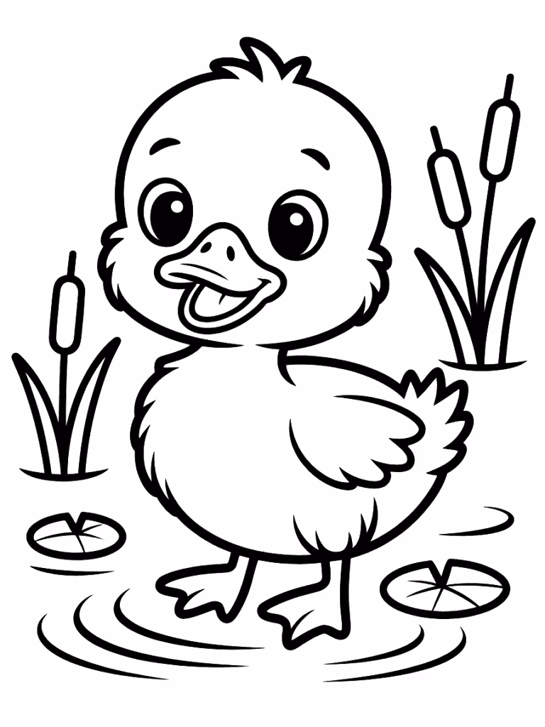Patinhos para colorir — desenho para imprimir