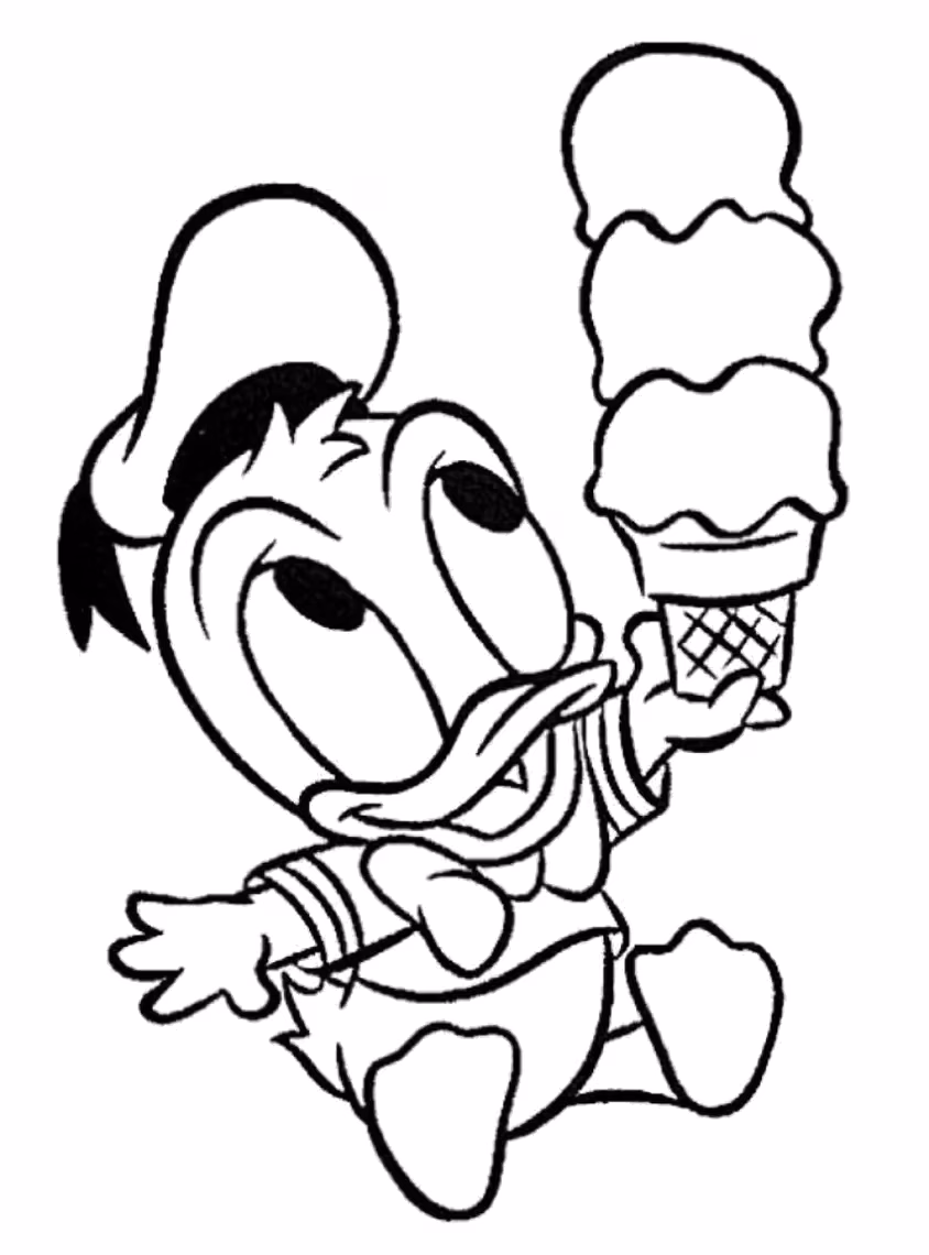 Pato donald para colorir — desenho para imprimir