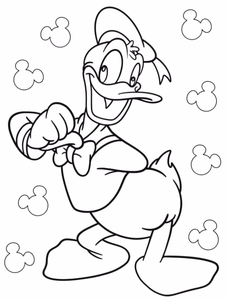 Pato donald para colorir — desenho para imprimir
