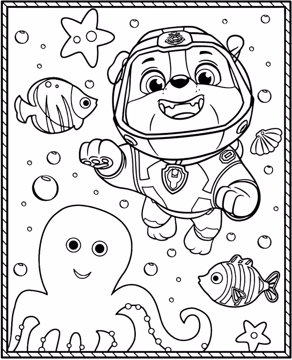 Patrulha canina para colorir — desenho para imprimir