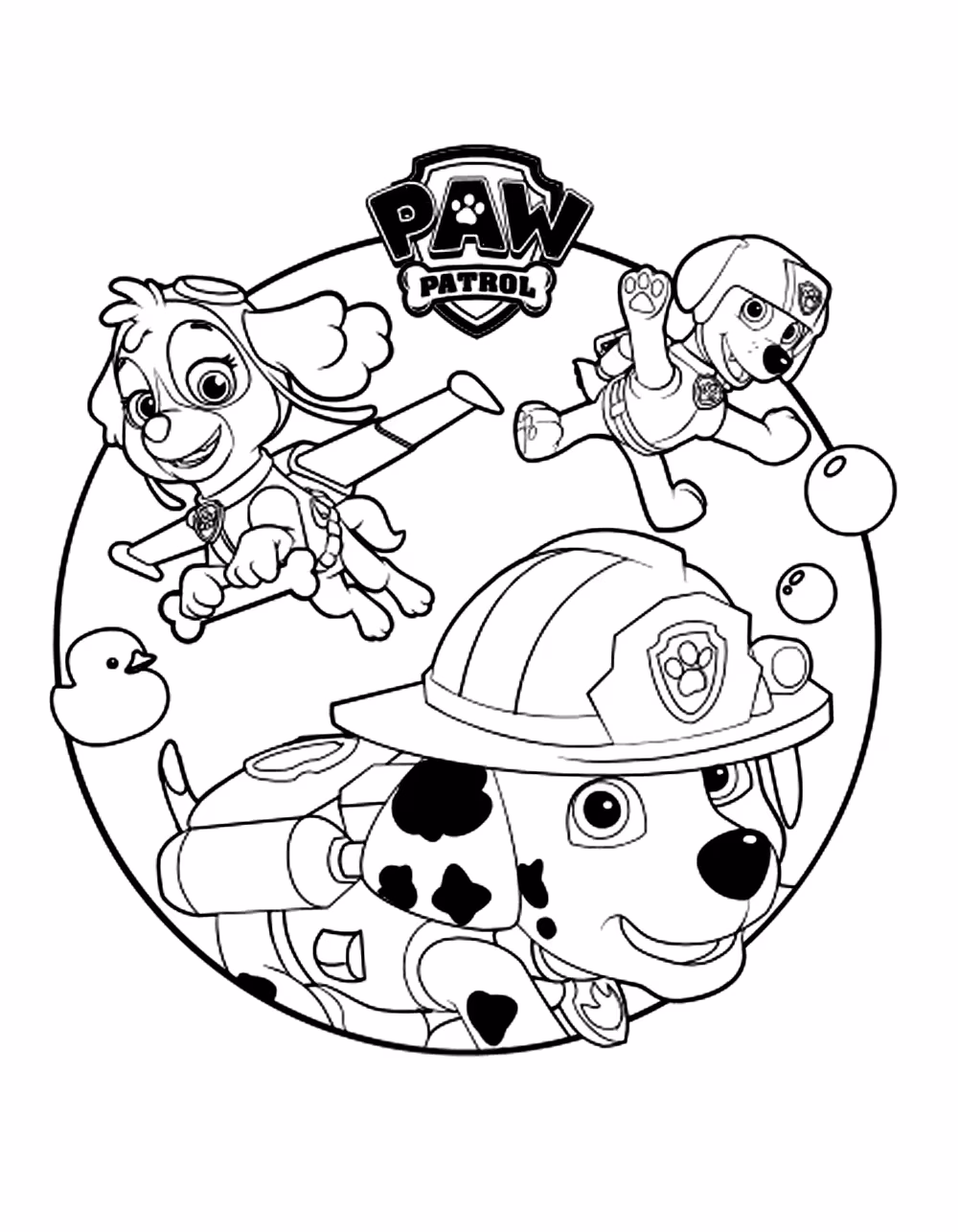 Patrulha canina para colorir — desenho para imprimir
