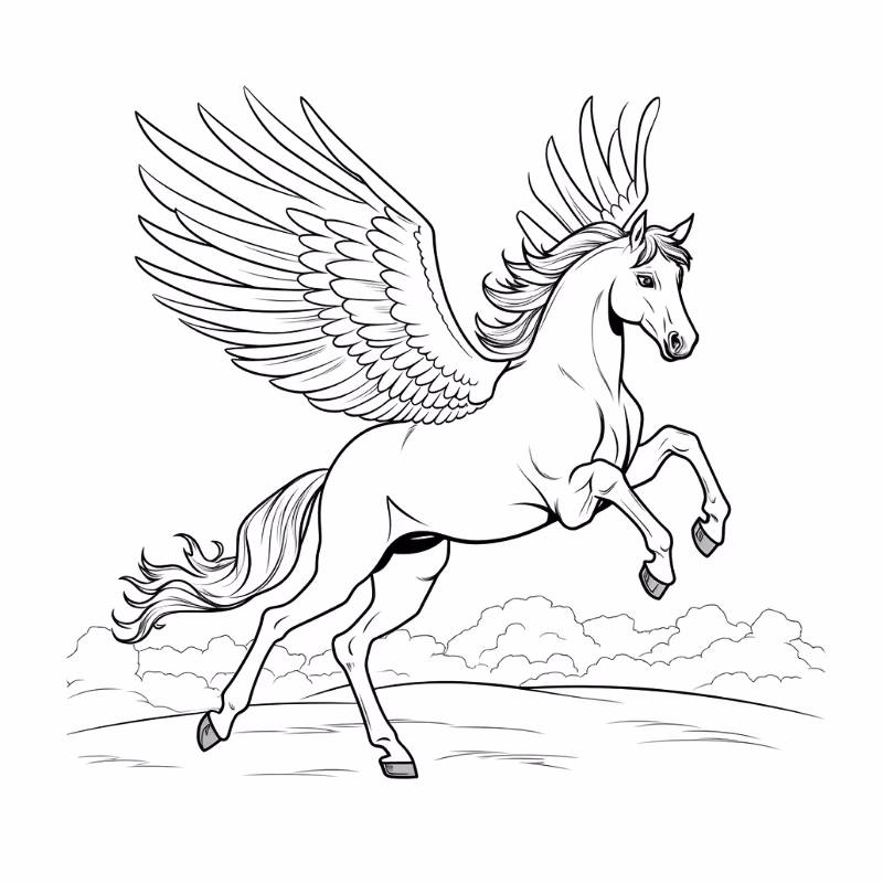 Pegasus para colorir — desenho para imprimir
