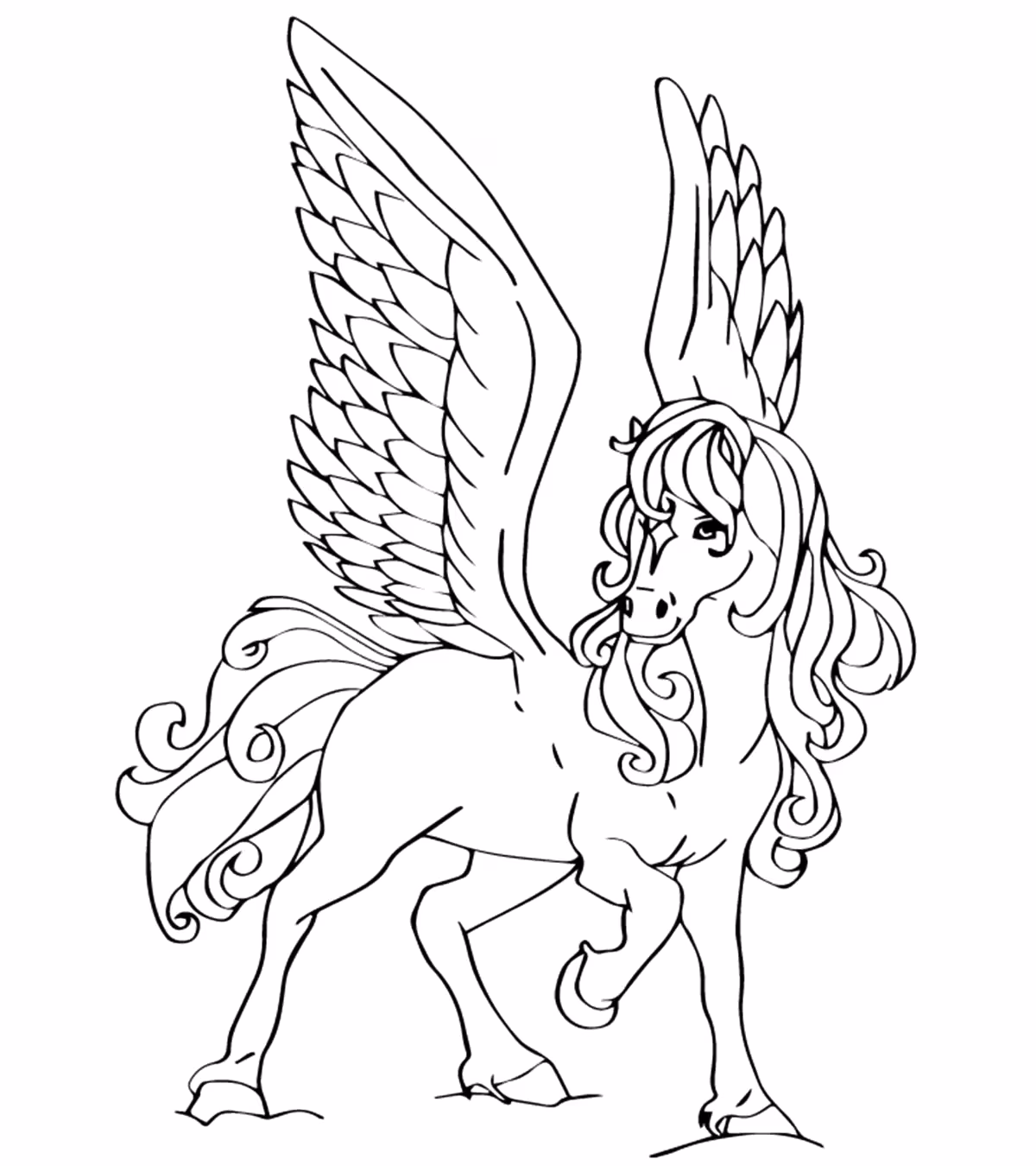 Pegasus para colorir — desenho para imprimir