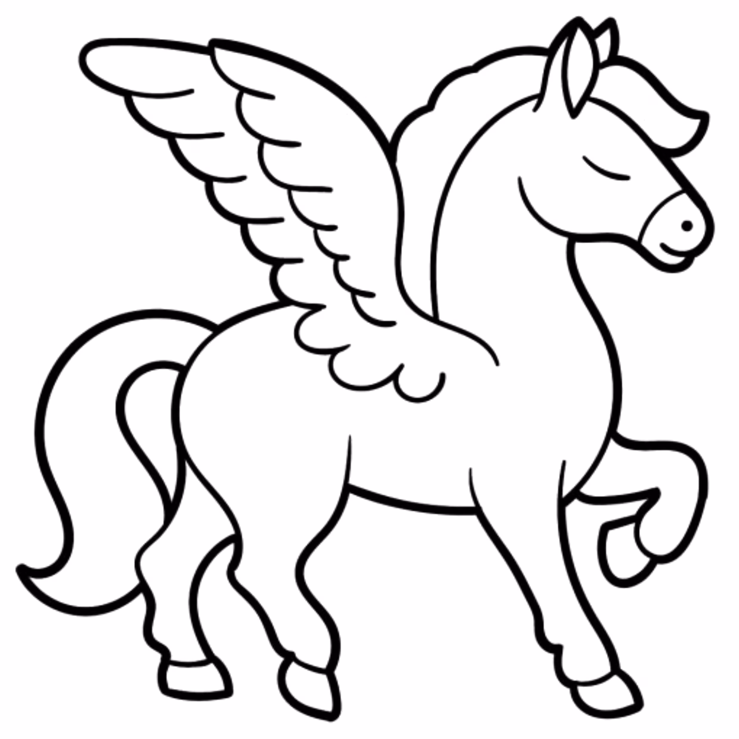 Pegasus para colorir — desenho para imprimir