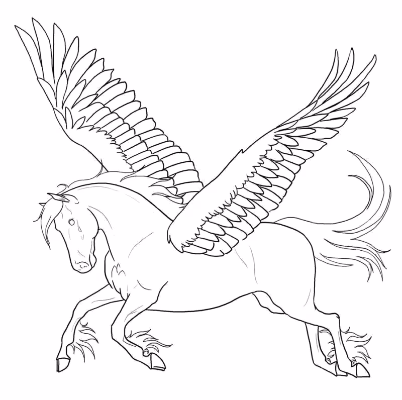 Pegasus para colorir — desenho para imprimir