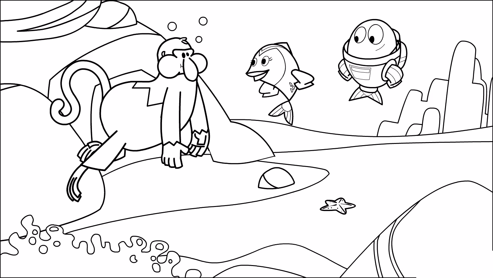 Peixonauta para colorir — desenho para imprimir