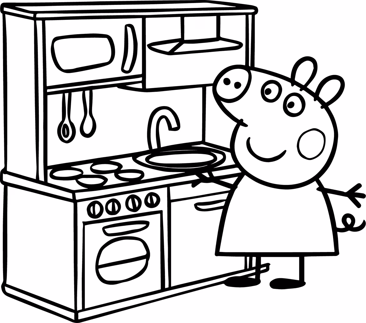 Peppa pig para colorir — desenho para imprimir