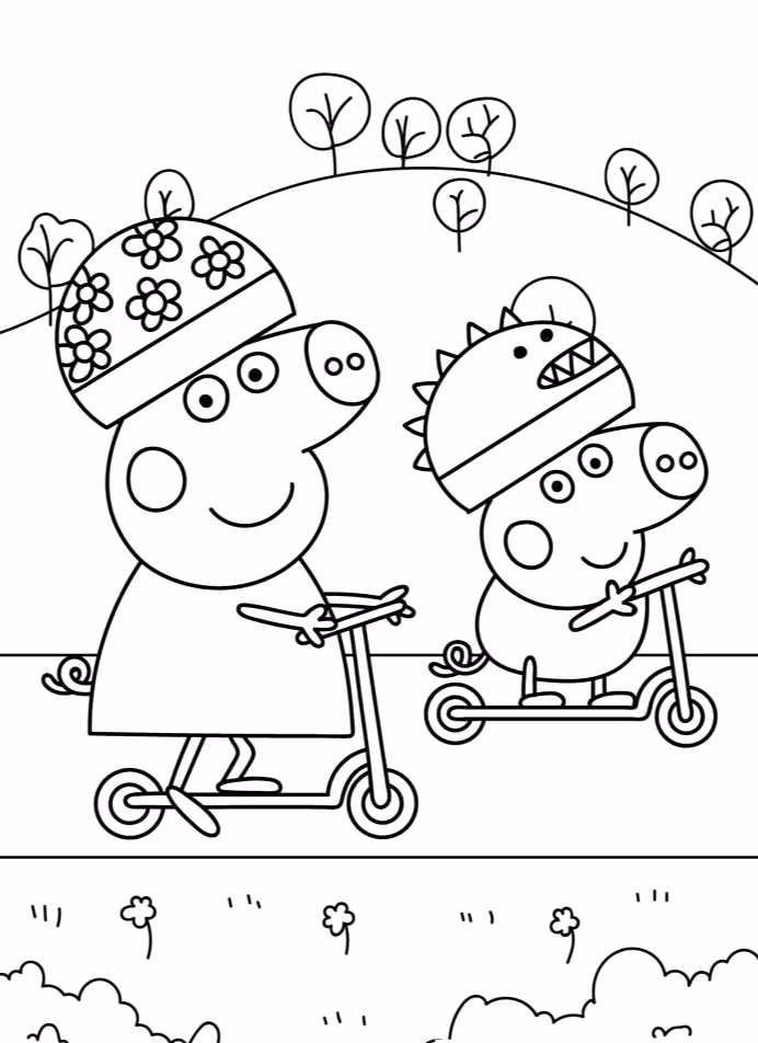 Peppa pig para colorir — desenho para imprimir