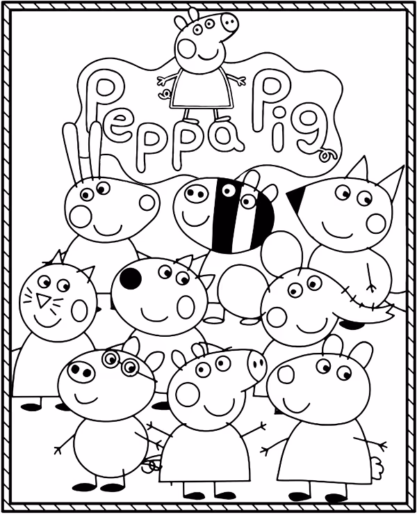 Peppa pig para colorir — desenho para imprimir