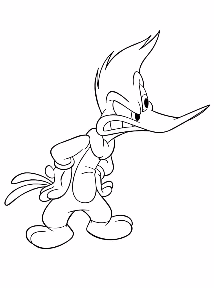 Pica pau para colorir — desenho para imprimir