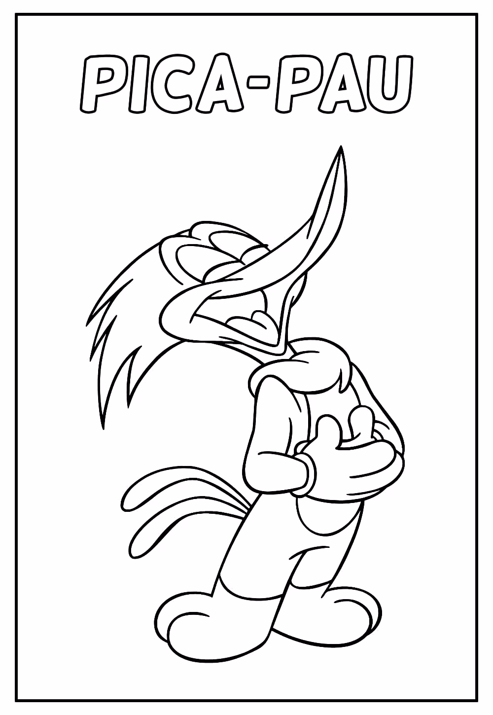 Pica pau para colorir — desenho para imprimir