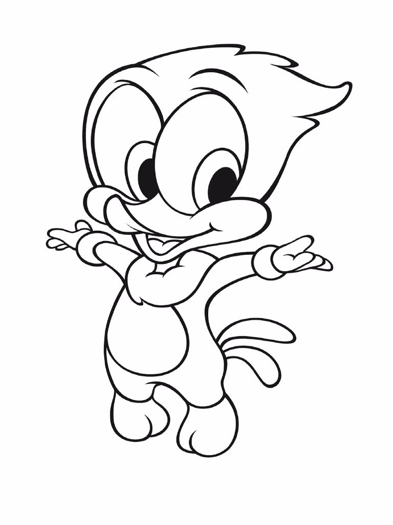 Pica pau para colorir — desenho para imprimir