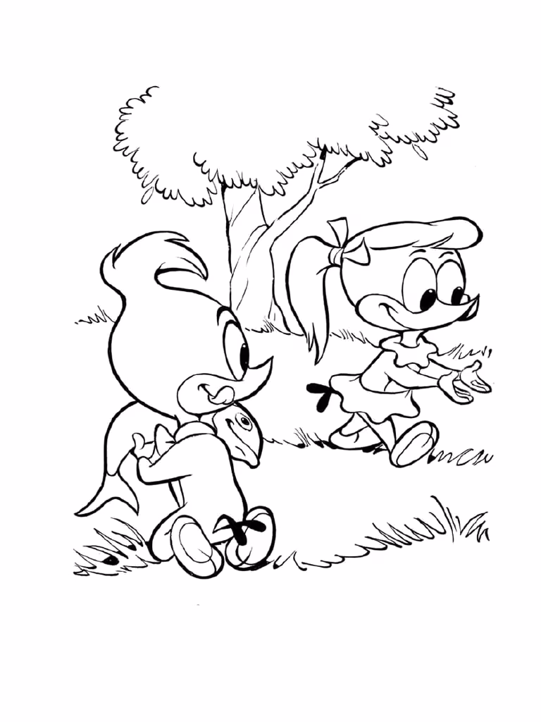 Pica pau para colorir — desenho para imprimir