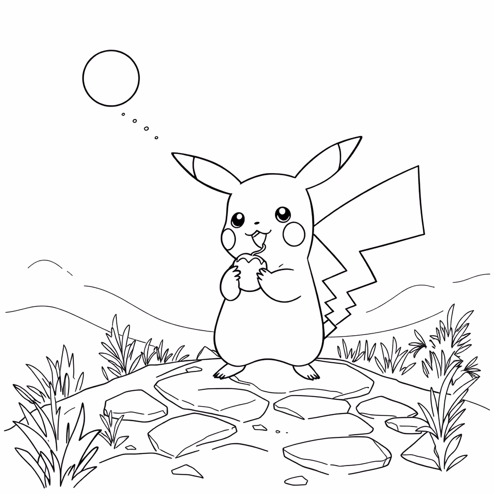 Pikachu para colorir — desenho para imprimir